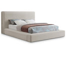  Color_Beige Size_Full -- Devin Beige Linen Textured Fabric Upholstered Full Bed IMAGE 1
