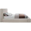 Meridian Devin Beige Linen Textured Fabric Full Bed IMAGE 5
