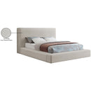 Meridian Devin Beige Linen Textured Fabric King Bed IMAGE 8