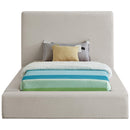  Color_Beige  Size_Twin  -- Devin Beige Linen Textured Fabric Upholstered Twin Bed IMAGE 3
