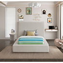 Meridian Devin Beige Linen Textured Fabric Twin Bed IMAGE 4