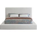 Meridian Devin Cream Linen Textured Fabric Full Bed IMAGE 3