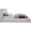 Meridian Devin Cream Linen Textured Fabric Full Bed IMAGE 5