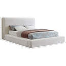 Meridian Devin Cream Linen Textured Fabric Full Bed IMAGE 7