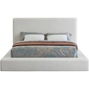  Color_Cream  Size_King  -- Devin Cream Linen Textured Fabric Upholstered King Bed IMAGE 3
