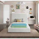  Color_Cream  Size_Twin  -- Devin Cream Linen Textured Fabric Upholstered Twin Bed IMAGE 4