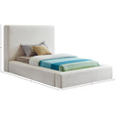  Color_Cream  Size_Twin  -- Devin Cream Linen Textured Fabric Upholstered Twin Bed IMAGE 7