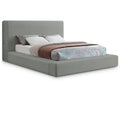  Color_Grey  Size_Full  -- Devin Grey Linen Textured Fabric Upholstered Full Bed IMAGE 1