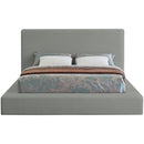  Color_Grey  Size_King  -- Devin Grey Linen Textured Fabric Upholstered King Bed IMAGE 3