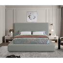  Color_Grey  Size_King  -- Devin Grey Linen Textured Fabric Upholstered King Bed IMAGE 4