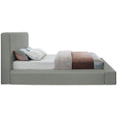 Meridian Devin Grey Linen Textured Fabric King Bed IMAGE 5