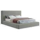  Color_Grey  Size_King  -- Devin Grey Linen Textured Fabric Upholstered King Bed IMAGE 7
