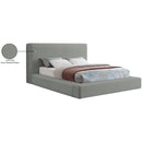 Meridian Devin Grey Linen Textured Fabric King Bed IMAGE 8