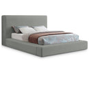  Color_Grey  Size_Queen  -- Devin Grey Linen Textured Fabric Upholstered Queen Bed IMAGE 1