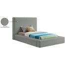  Color_Grey  Size_Twin  -- Devin Grey Linen Textured Fabric Upholstered Twin Bed IMAGE 8