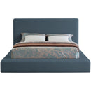  Color_Navy  Size_Full  -- Devin Navy Linen Textured Fabric Upholstered Full Bed IMAGE 3