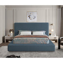  Color_Navy  Size_Full  -- Devin Navy Linen Textured Fabric Upholstered Full Bed IMAGE 4