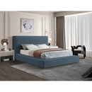  Color_Navy  Size_King  -- Devin Navy Linen Textured Fabric Upholstered King Bed IMAGE 2