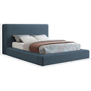 Meridian Devin Navy Linen Textured Fabric King Bed IMAGE 7