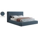  Color_Navy  Size_Queen  -- Devin Navy Linen Textured Fabric Upholstered Queen Bed IMAGE 8