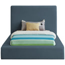  Color_Navy  Size_Twin  -- Devin Navy Linen Textured Fabric Upholstered Twin Bed IMAGE 3