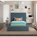  Color_Navy  Size_Twin  -- Devin Navy Linen Textured Fabric Upholstered Twin Bed IMAGE 4