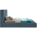  Color_Navy  Size_Twin  -- Devin Navy Linen Textured Fabric Upholstered Twin Bed IMAGE 5