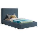  Color_Navy  Size_Twin  -- Devin Navy Linen Textured Fabric Upholstered Twin Bed IMAGE 7