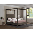  Color_Brown  Size_King  -- Eden Brown Boucle Fabric Upholstered King Bed IMAGE 2