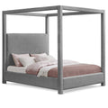  Color_Grey Size_Queen -- Eden Grey Boucle Fabric Upholstered Queen Bed IMAGE 1