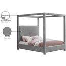  Color_Grey  Size_Queen  -- Eden Grey Boucle Fabric Upholstered Queen Bed IMAGE 7