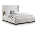  Color_Beige/ Black  Size_Full  -- Meridian Flynn Upholstered Platform Bed IMAGE 1