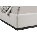 Meridian Flynn Beige Linen Textured Fabric Full Bed IMAGE 6