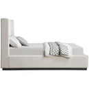  Color_Beige/ Black  Size_Queen  -- Flynn Beige Linen Textured Fabric Upholstered Queen Bed IMAGE 4