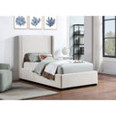  Color_Beige/ Black  Size_Twin  -- Flynn Beige Linen Textured Fabric Upholstered Twin Bed IMAGE 2