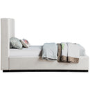  Color_Beige/ Black  Size_Twin  -- Flynn Beige Linen Textured Fabric Upholstered Twin Bed IMAGE 4