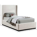  Color_Beige/ Black  Size_Twin  -- Flynn Beige Linen Textured Fabric Upholstered Twin Bed IMAGE 8