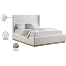 Meridian Flynn Cream Linen Textured Fabric Full Bed IMAGE 9