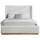  Color_Cream/ Natural  Size_King  -- Flynn Cream Linen Textured Fabric Upholstered King Bed IMAGE 3