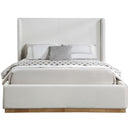 Meridian Flynn Cream Linen Textured Fabric King Bed IMAGE 3