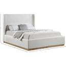 Meridian Flynn Cream Linen Textured Fabric King Bed IMAGE 8