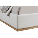 Meridian Flynn Cream Linen Textured Fabric Queen Bed IMAGE 6