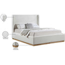  Color_Cream/ Natural  Size_Queen  -- Flynn Cream Linen Textured Fabric Upholstered Queen Bed IMAGE 9