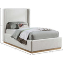  Color_Cream/ Natural  Size_Twin  -- Flynn Cream Linen Textured Fabric Upholstered Twin Bed IMAGE 8