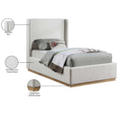  Color_Cream/ Natural  Size_Twin  -- Flynn Cream Linen Textured Fabric Upholstered Twin Bed IMAGE 9