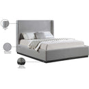  Color_Black/ Grey  Size_Full  -- Flynn Grey Linen Textured Fabric Upholstered Full Bed IMAGE 9