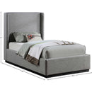  Color_Black/ Grey  Size_Twin  -- Flynn Grey Linen Textured Fabric Upholstered Twin Bed IMAGE 8