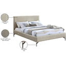 Meridian Gallo Beige Vegan Leather Full Bed IMAGE 10
