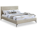  Color_Beige Size_Full -- Gallo Beige Vegan Leather Upholstered Full Bed IMAGE 1