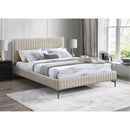  Color_Beige Size_Full -- Gallo Beige Vegan Leather Upholstered Full Bed IMAGE 2